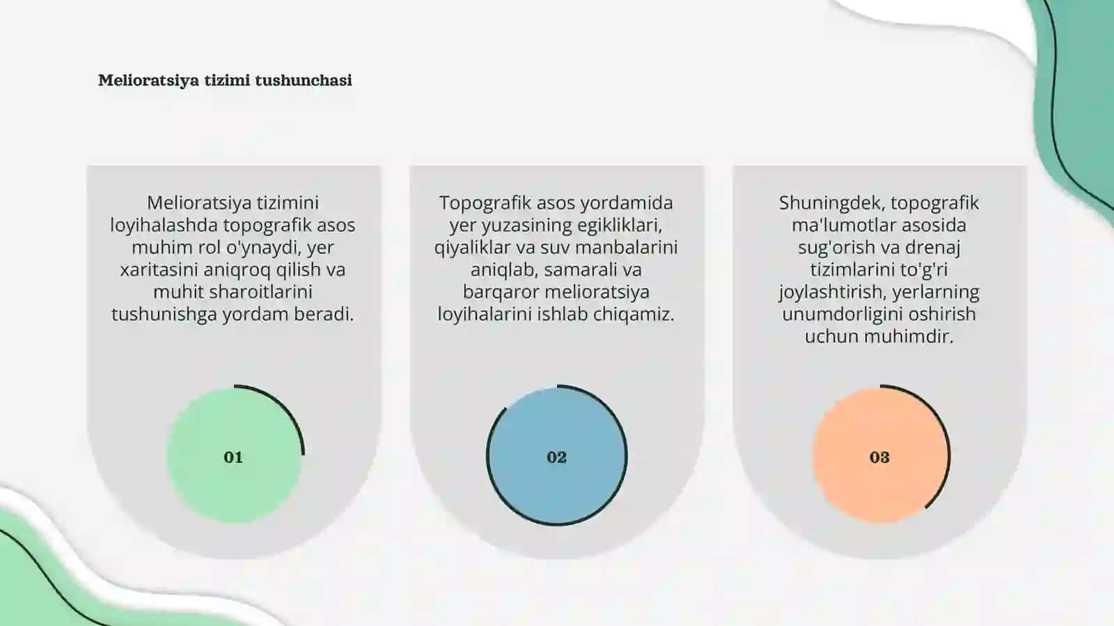 Melioratsiya tizimini loyihalashning topografik asosi 3
