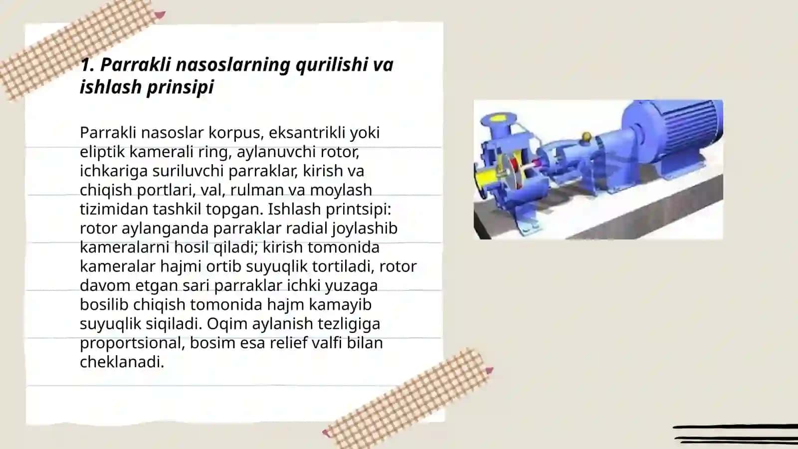 Parrakli va markazdan qochma nasoslar 3