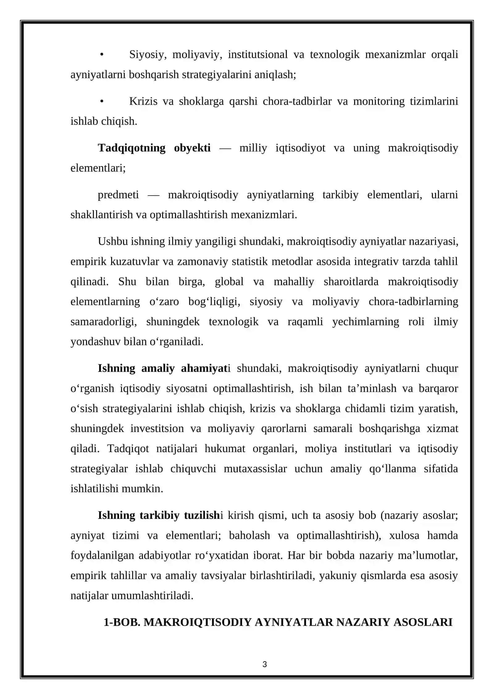MAKROIQTISODIY AYNIYATLAR 3