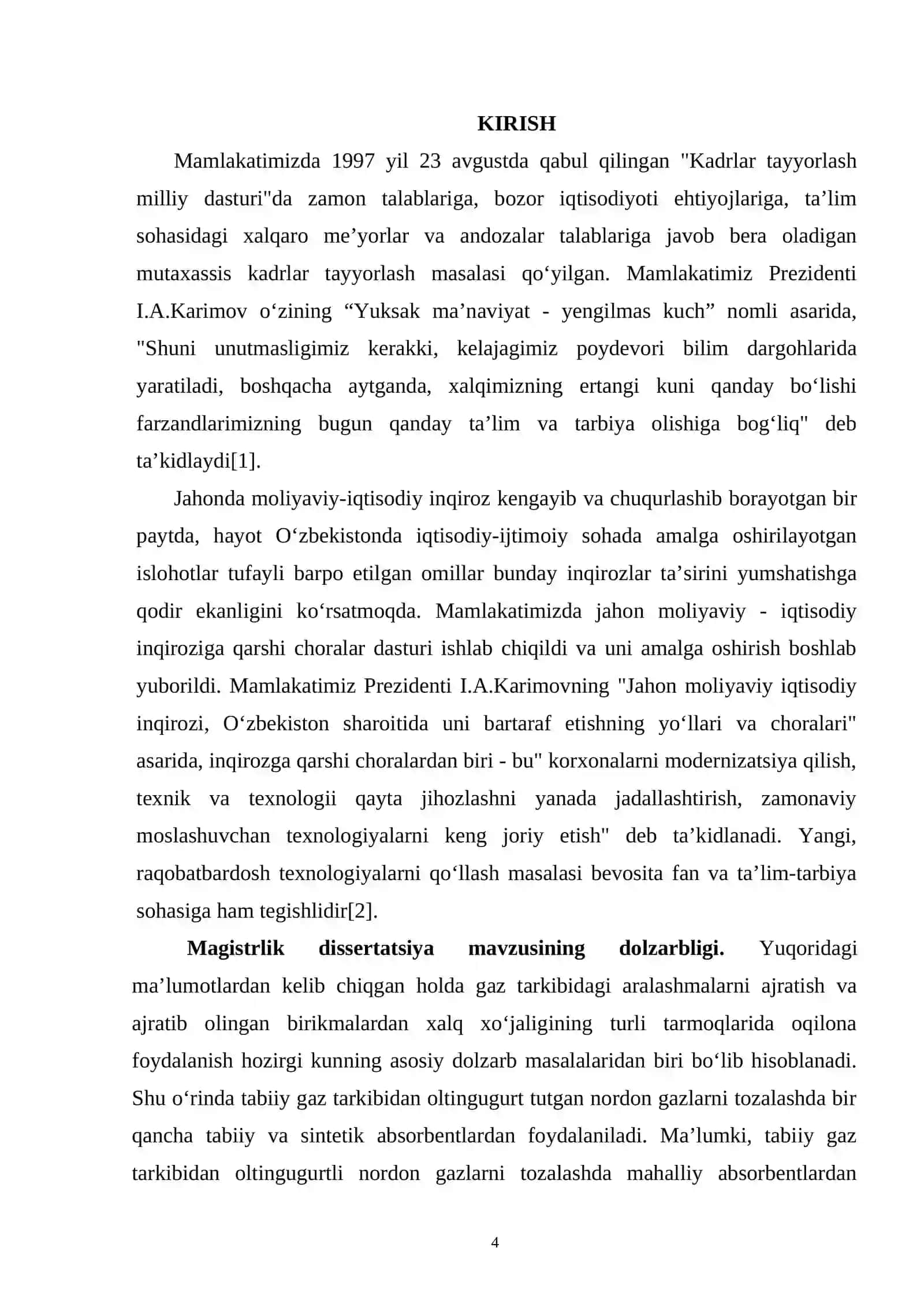 Nordon gazlarni tozalashda aminli absorbentlarni taqqoslash orqali ularning selektivligini aniqlash 3
