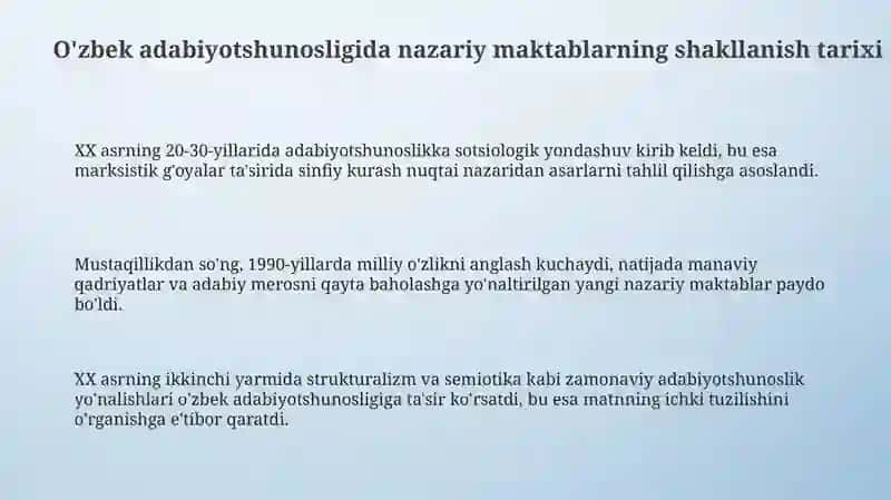Oʻzbek adabiy tanqidida nazariy maktablar 3
