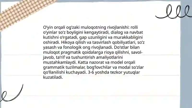 Oʻyin faoliyati davrida muloqotning rivojlanishi 3