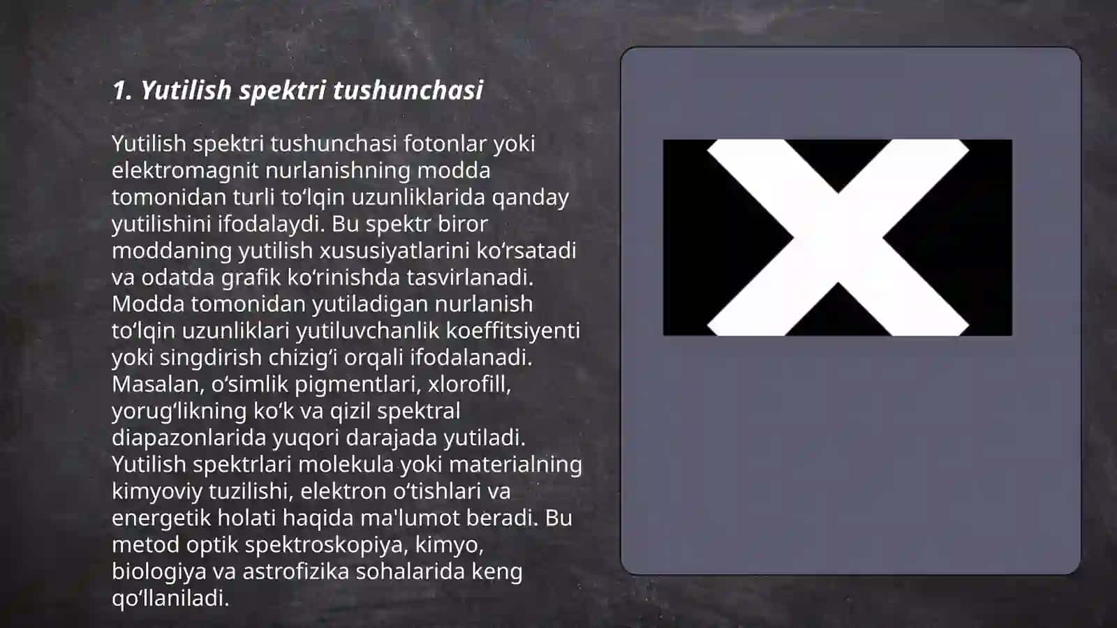 Yutilish spektri tushunchasi 3