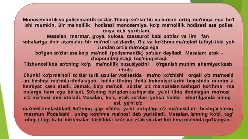Semema va sema munosabati . Sema turlari. Monosemiya      va polisemiya. 3