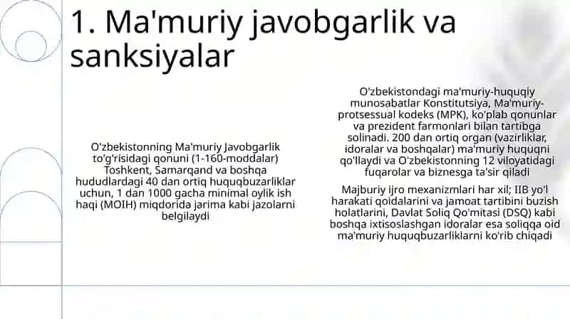O'zbekistonda ma'muriy-huquqiy munosabatlar tushunchasi va o‘ziga xos xususiyatlari 3