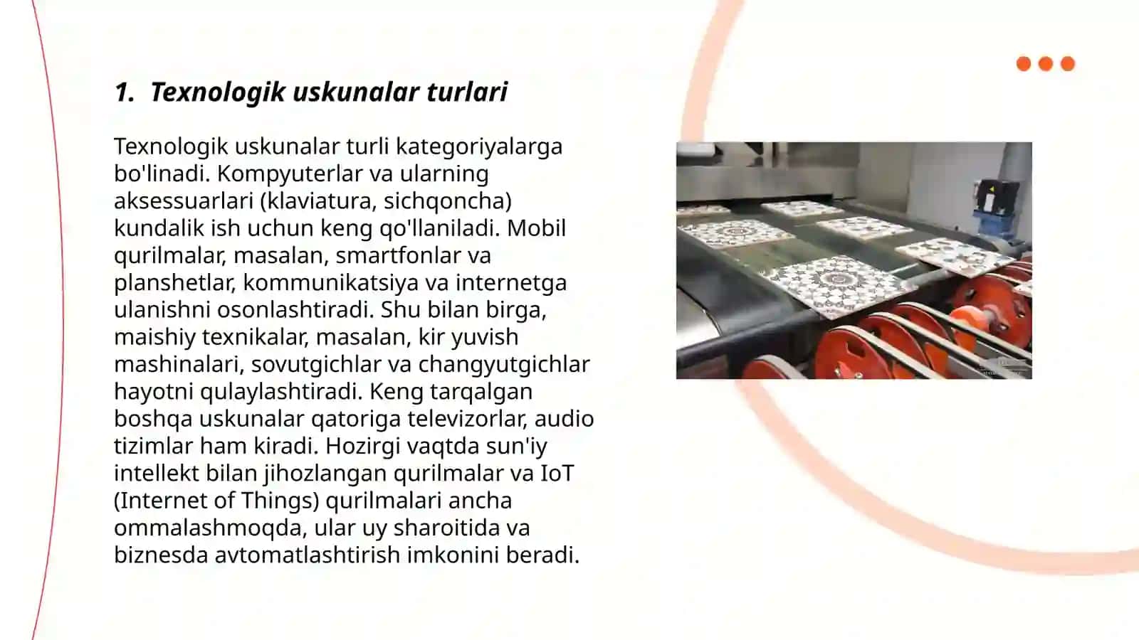 Mayda donador devorbop materyallarni ishlab chiqarish uchun texnologik jixozlar 3