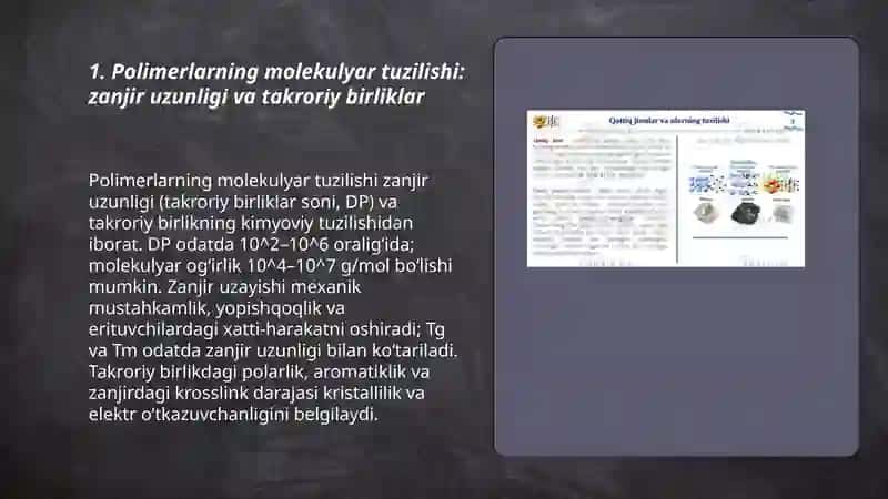 Polimer moddalar va ularning tuzilishi 3