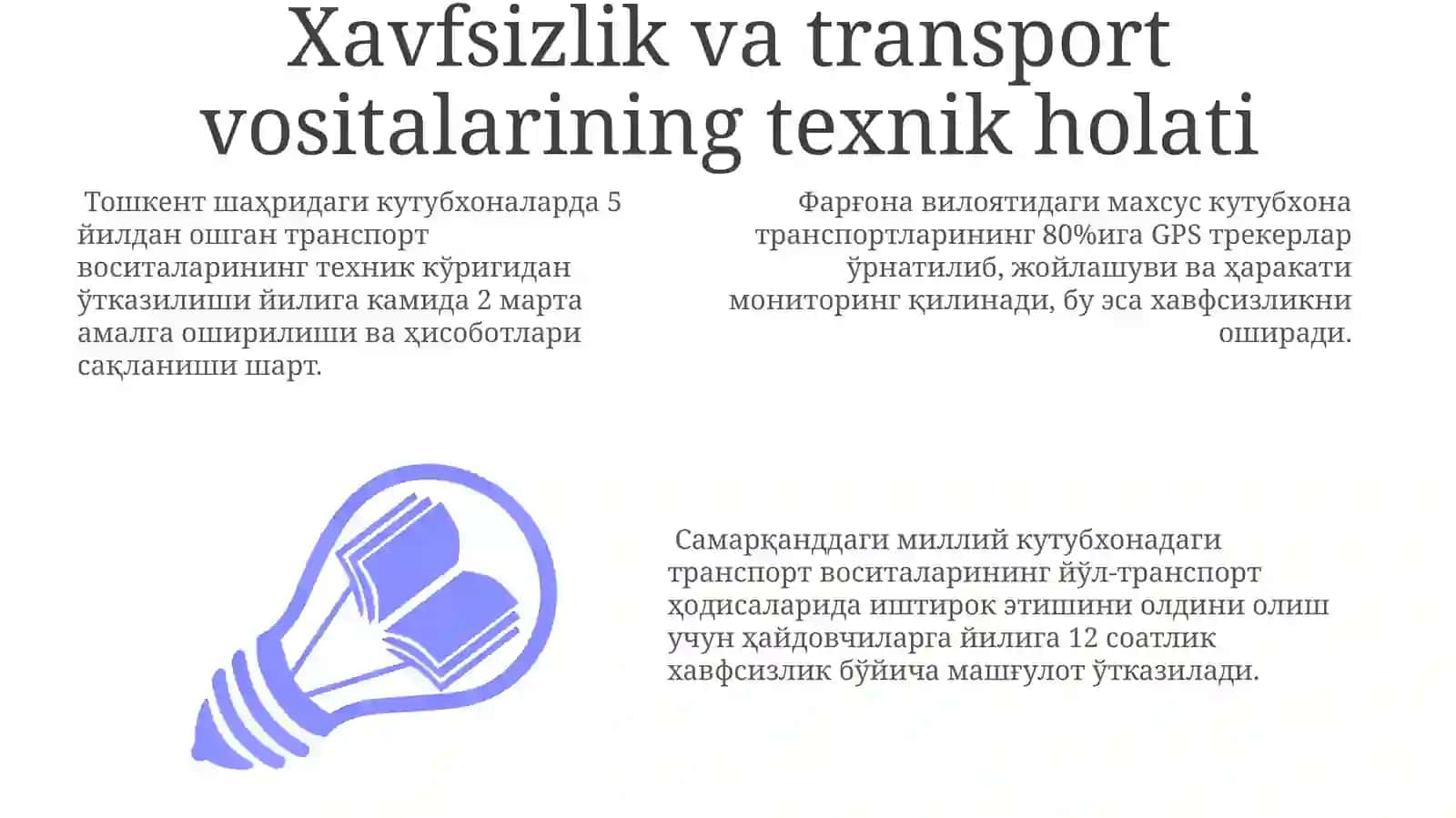 Xavfsizlik va transport vositalarining texnik holati 3