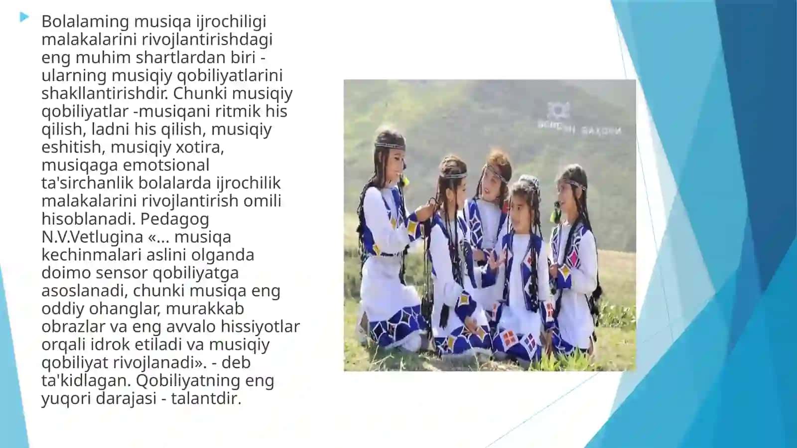 BOLALARNING MUSIQAVIY TA’LIM METODIKASI 3