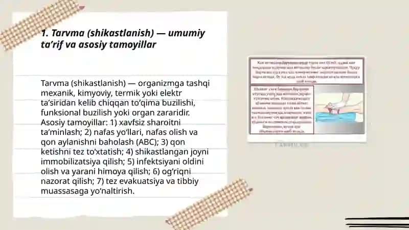Tarvmalar.(shikastlanish).Umumiy holatlar 3