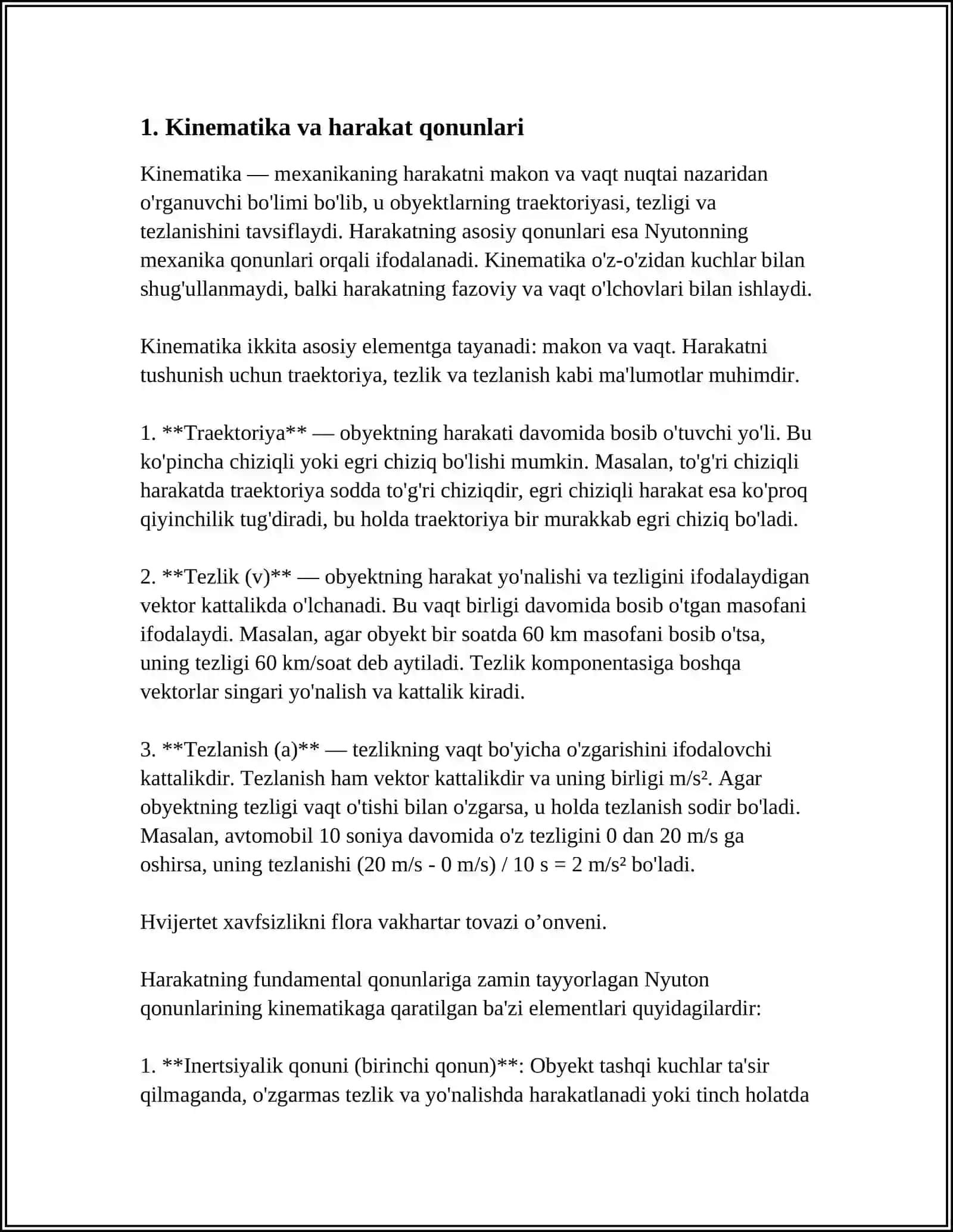 Kinematika va harakat qonunlari 3