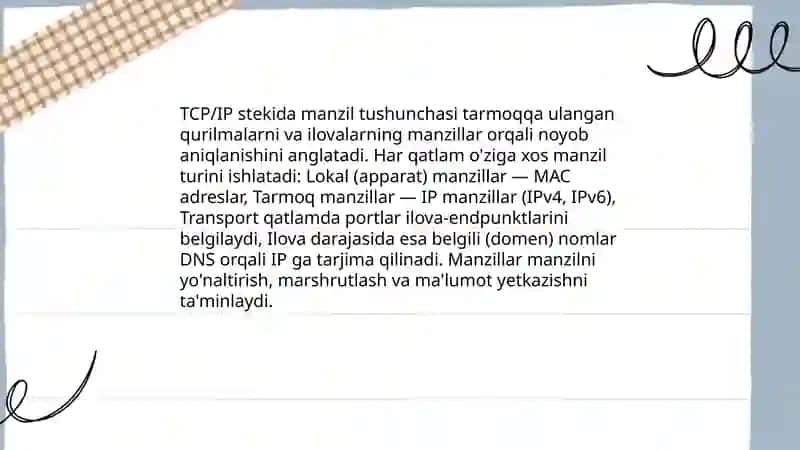TCP |IP (Transport Control Protocol |Internet Protocol) manzil turlari 3