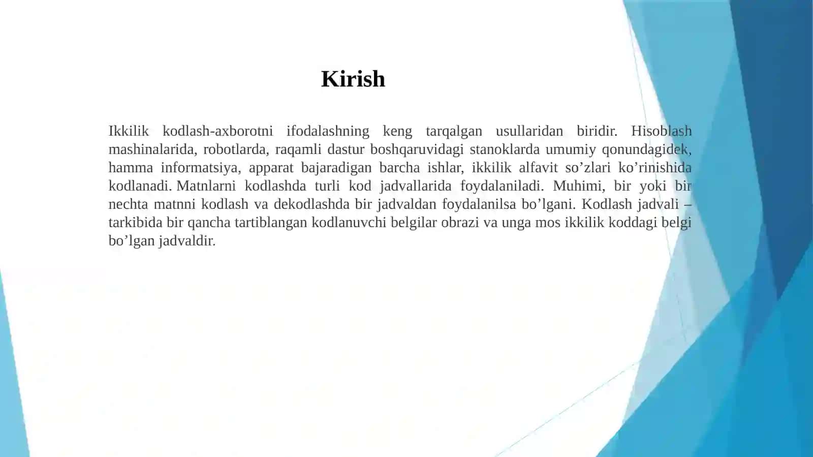 KOMPYUTERNI TASHKIL ETISH ASOSLARI fanidan mustaqil ish 3