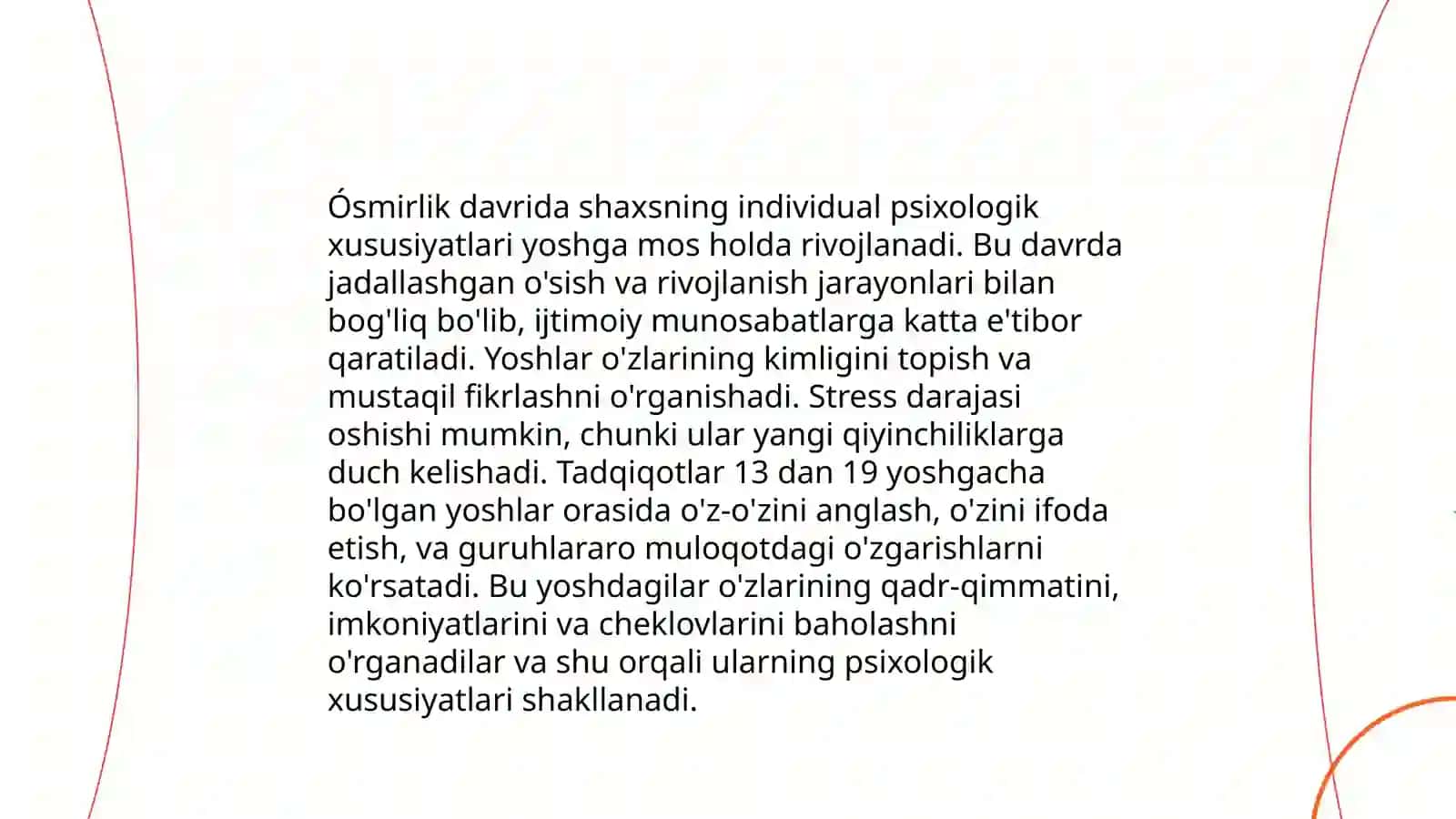 Ósmirlik davrida shaxs shakllanishi 3