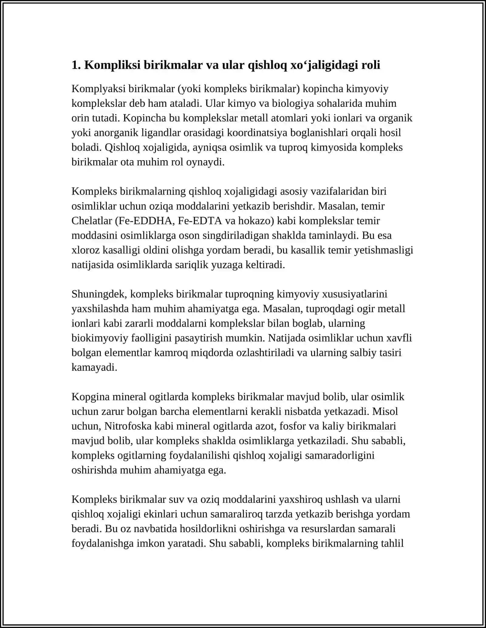 KOMPLIKSI BIRIKMALARNING QISHLOQ XOʻJALIGIDAGI AHAMIYATI 3