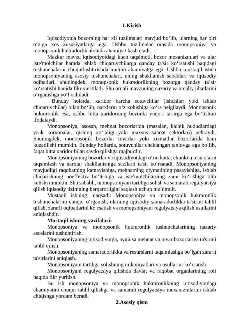 Monopsoniya va monopsonik hukmdorlik 3