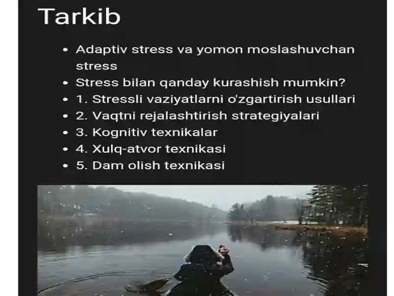 Stress va uniboshqarish 3