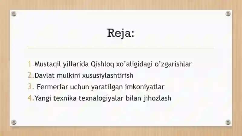 O'zbekiston Respublikasida qishloq xo'jaligidagi islohotlar 3