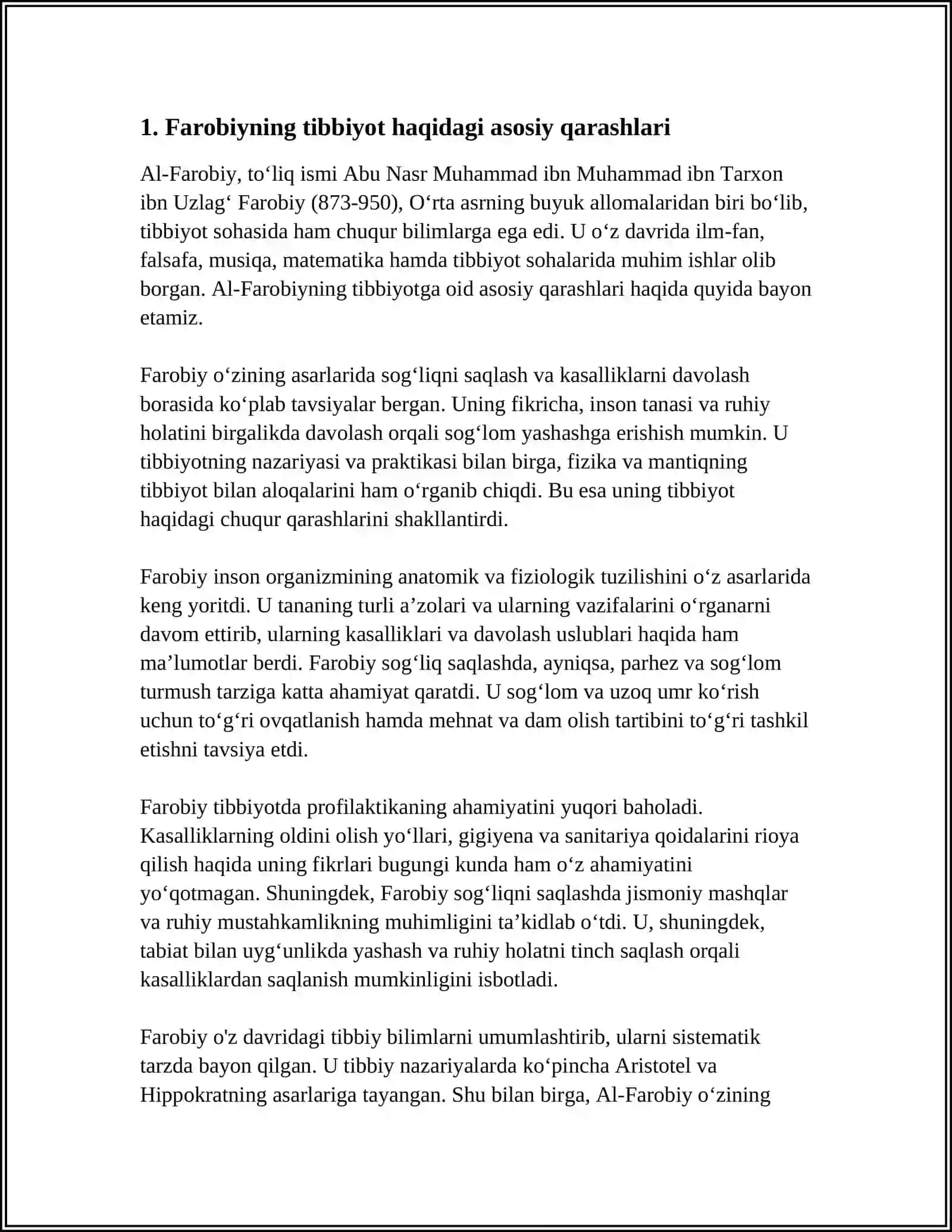 FAROBIYNING TIBBIY-FALSAFIY QARASHLARI 3