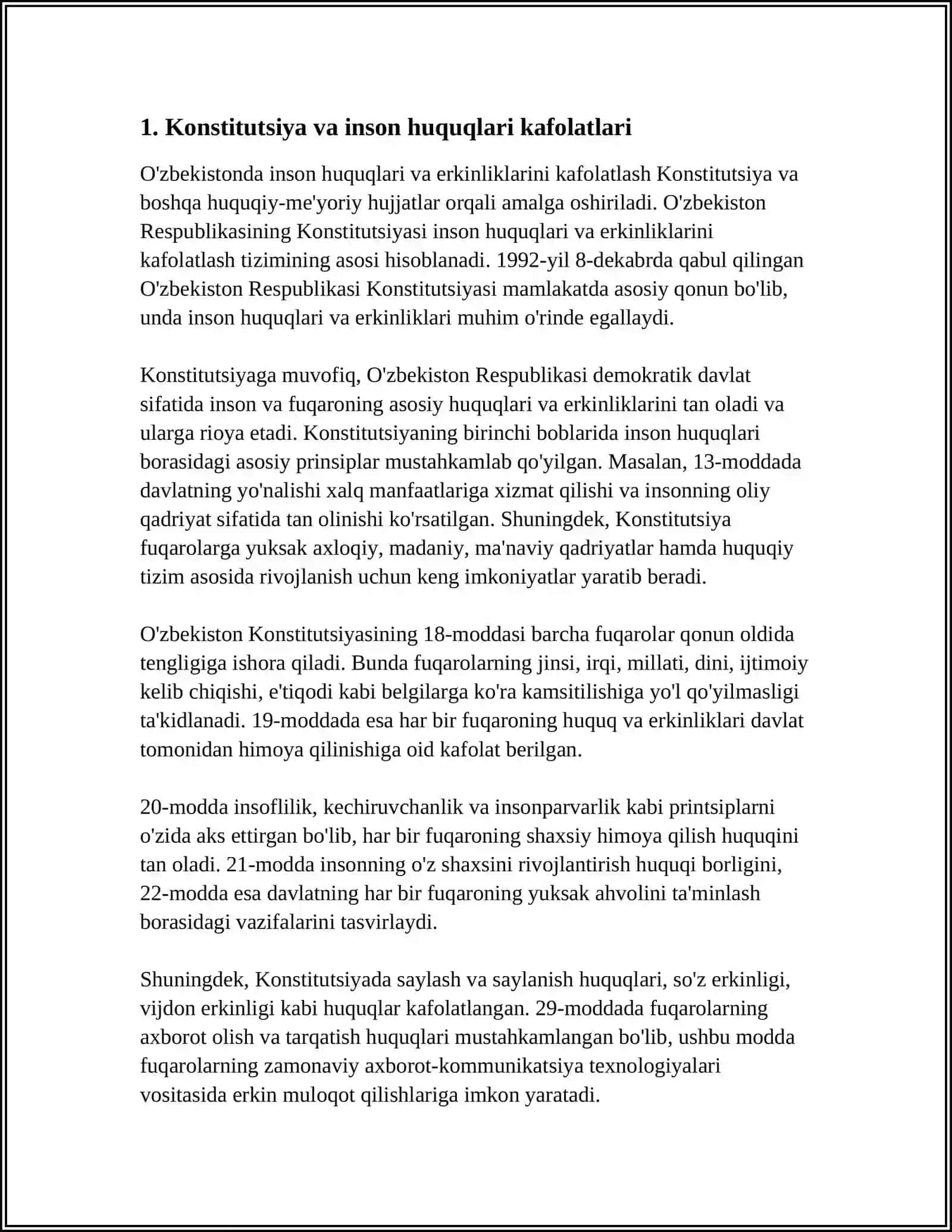 ZBEKISTONDA INSON HUQUQLARI VA ERKINLIKLARI KAFOLATINING YARATILISHI 3