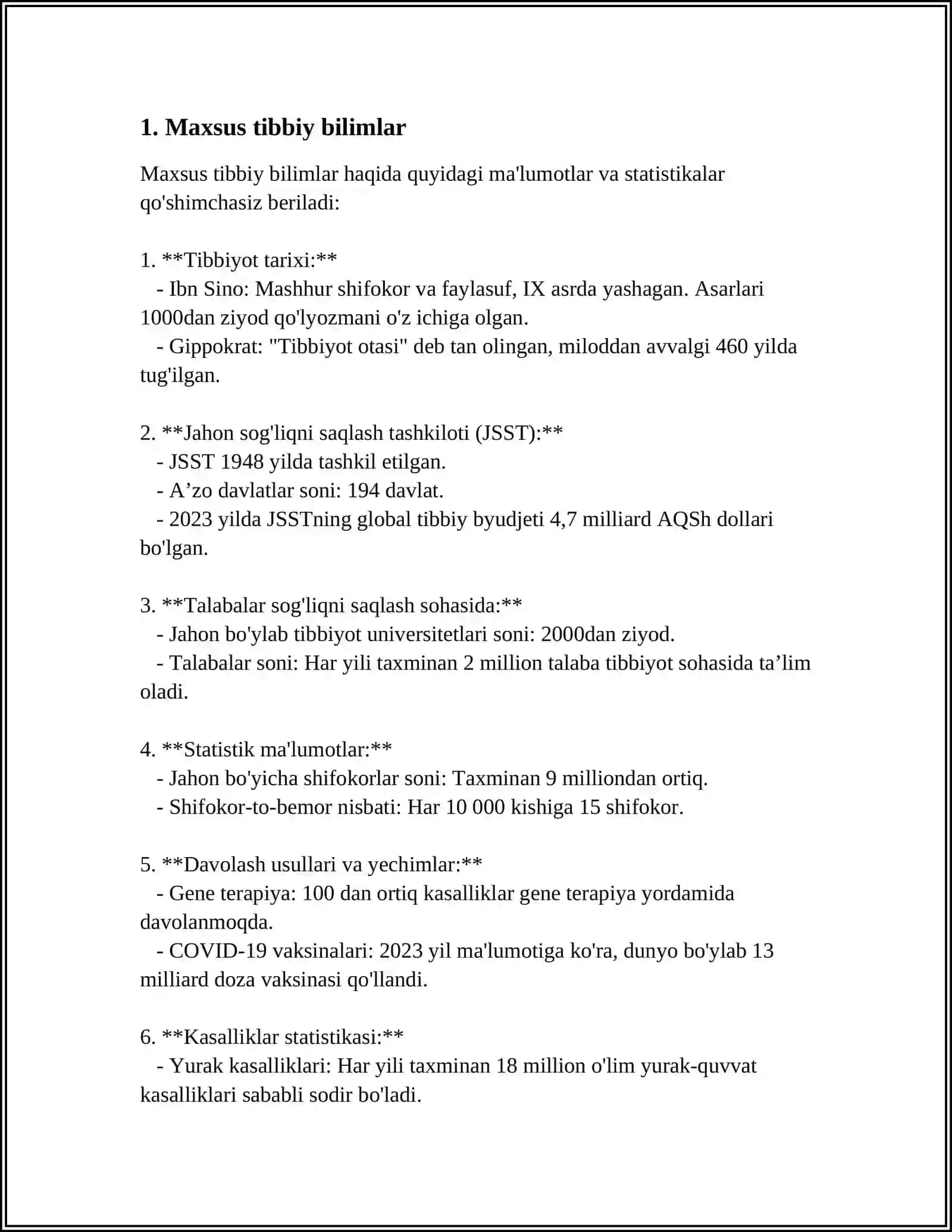 Maxsus tibbiy bilimlar 3