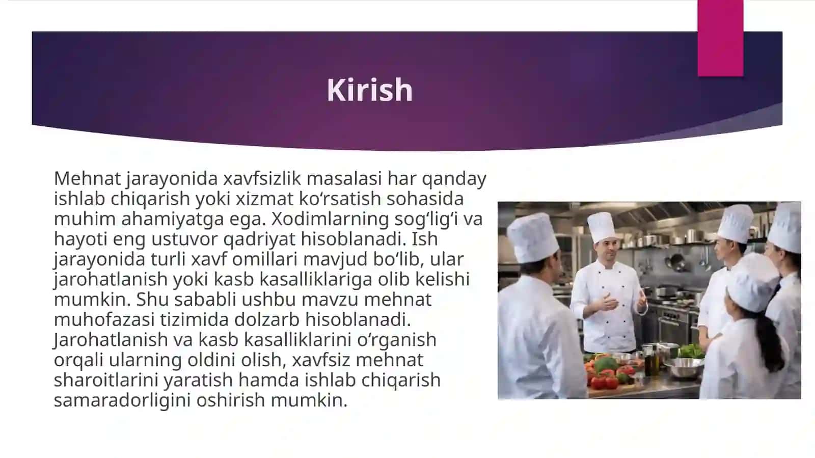 Mehnat jarayonida jarohatlanish va kasb kasalligi sabablarini tahlil qilish 3