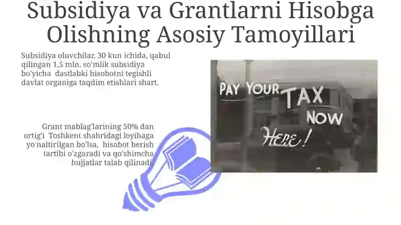 Subsidiya va Grantlarni Hisobga Olishning Asosiy Tamoyillari 3