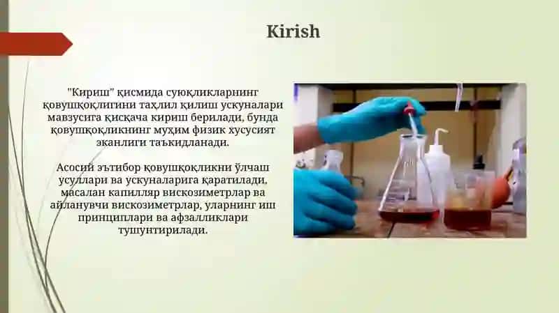 Suyuqliklar qovushqoqligini tahlil qilish uchun qurilmalar 3