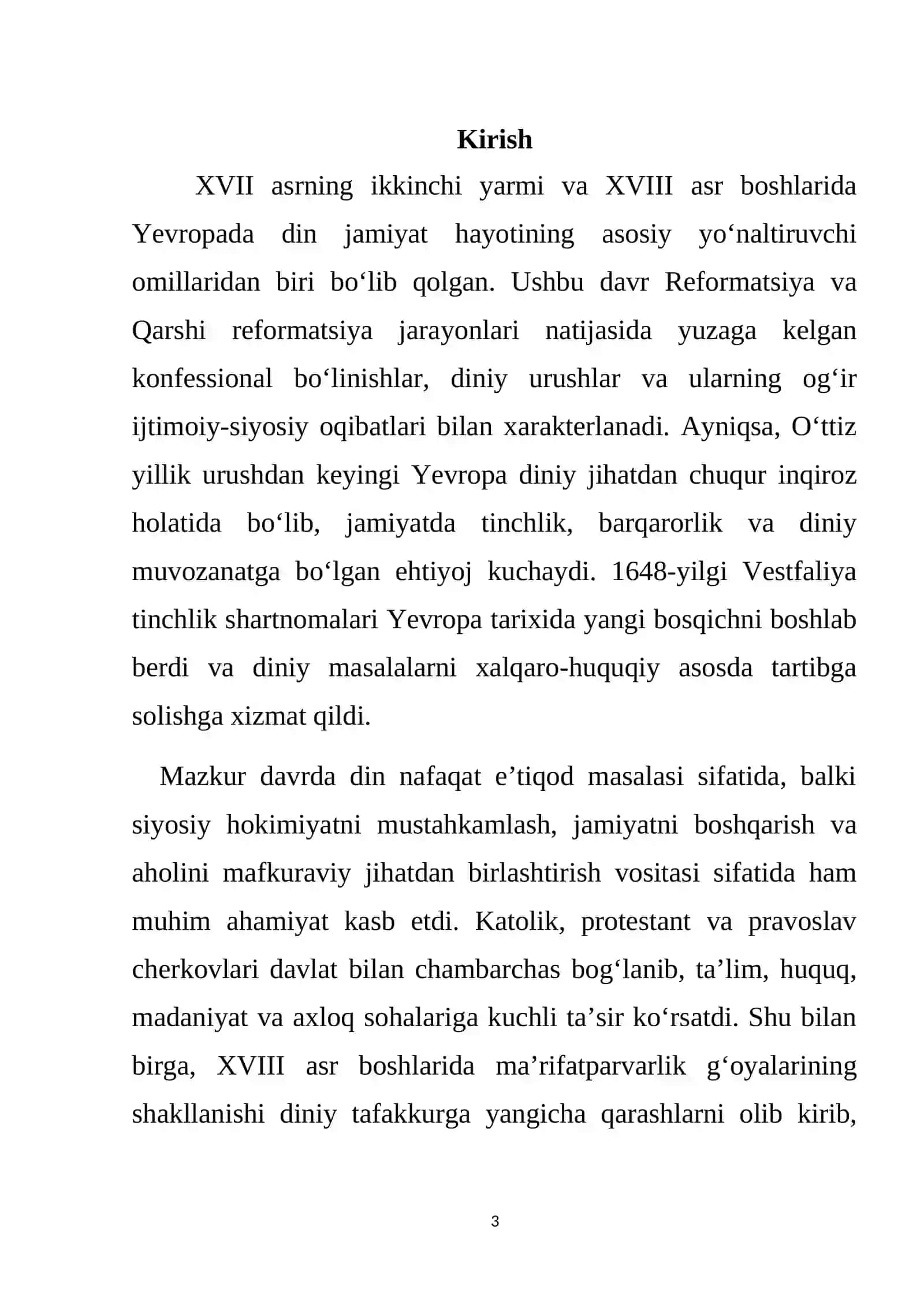XVII asr Ikkinchi yarmi XVIII asr boshlarida Yevropada din 3