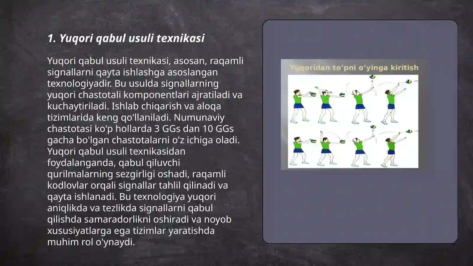 Valebol to'pini yuqori va pastdan qabul qilib olish 3