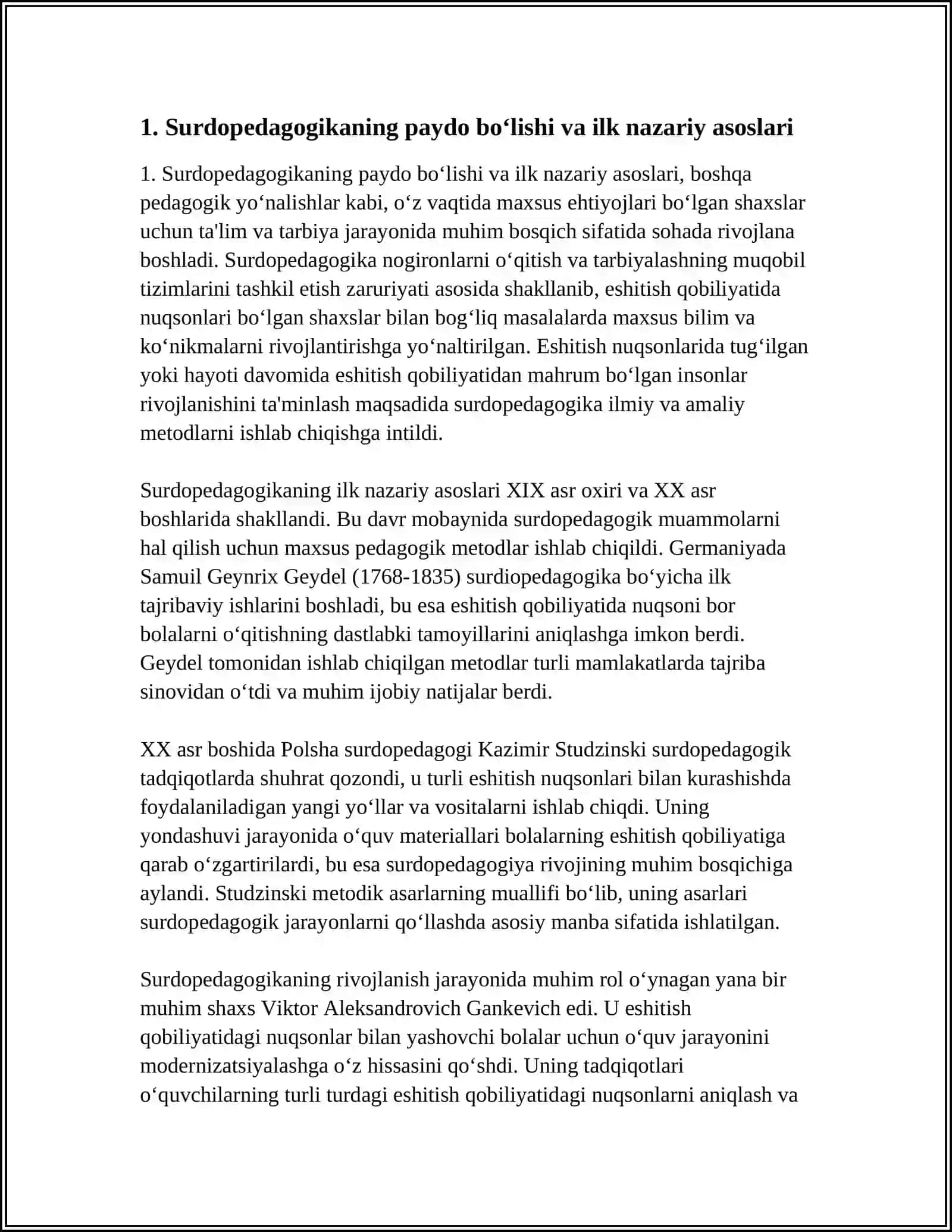 SURDOPEDAGOGIKA FANI RIVOJLANISHINING ASOSIY RIVOJLANISH BOSQICHLARI 3