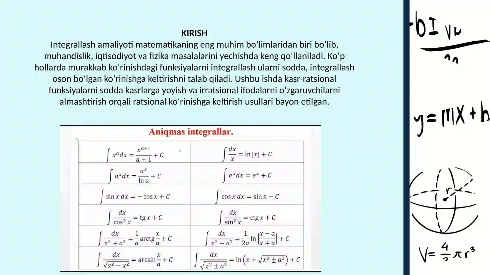 Kasr-ratsional funksiyalarni integrallash 3