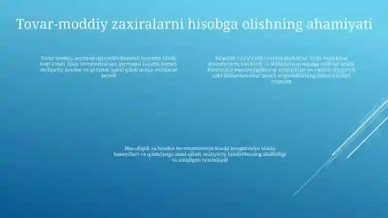 Tovar Moddiy Zaxiralarni Inventarizatsiyasi Hisobi 3