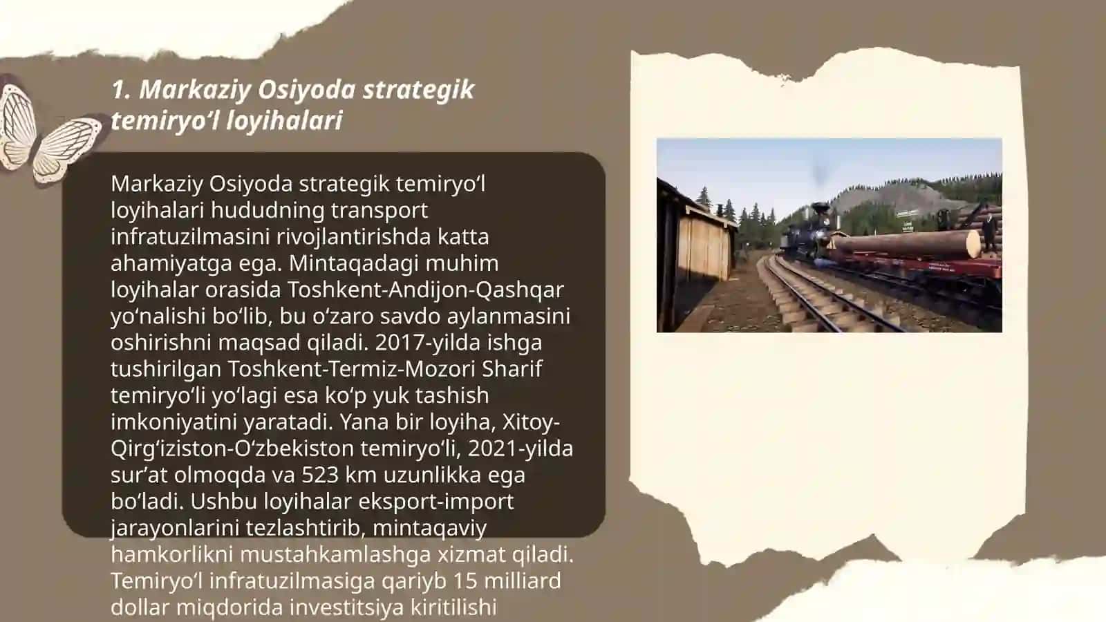 Markaziy Osiyoda strategik temiryoʻl loyihalari 3