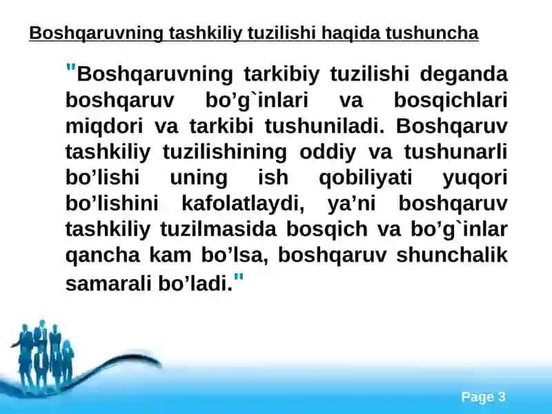 Boshqaruvning tashkiliy tuzilishi,Boshqaruv maqsadi va funksiyalari 3