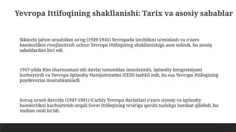 Yevropa Ittifoqi shakllanishi va yevro valyutasi 3