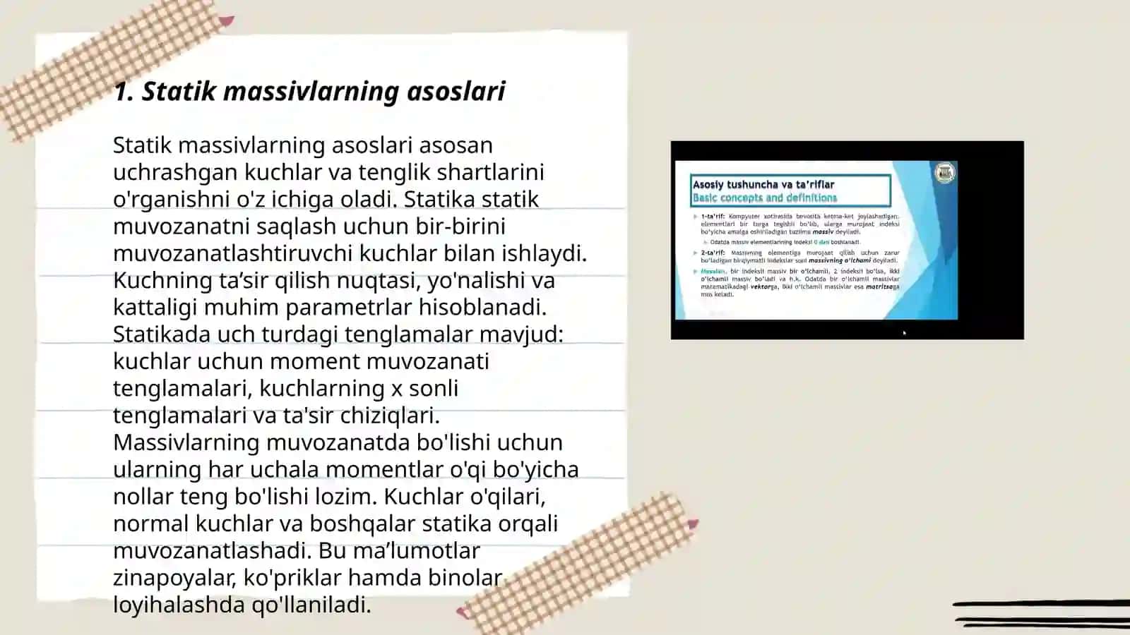 Statik va dinamik massivlar 3