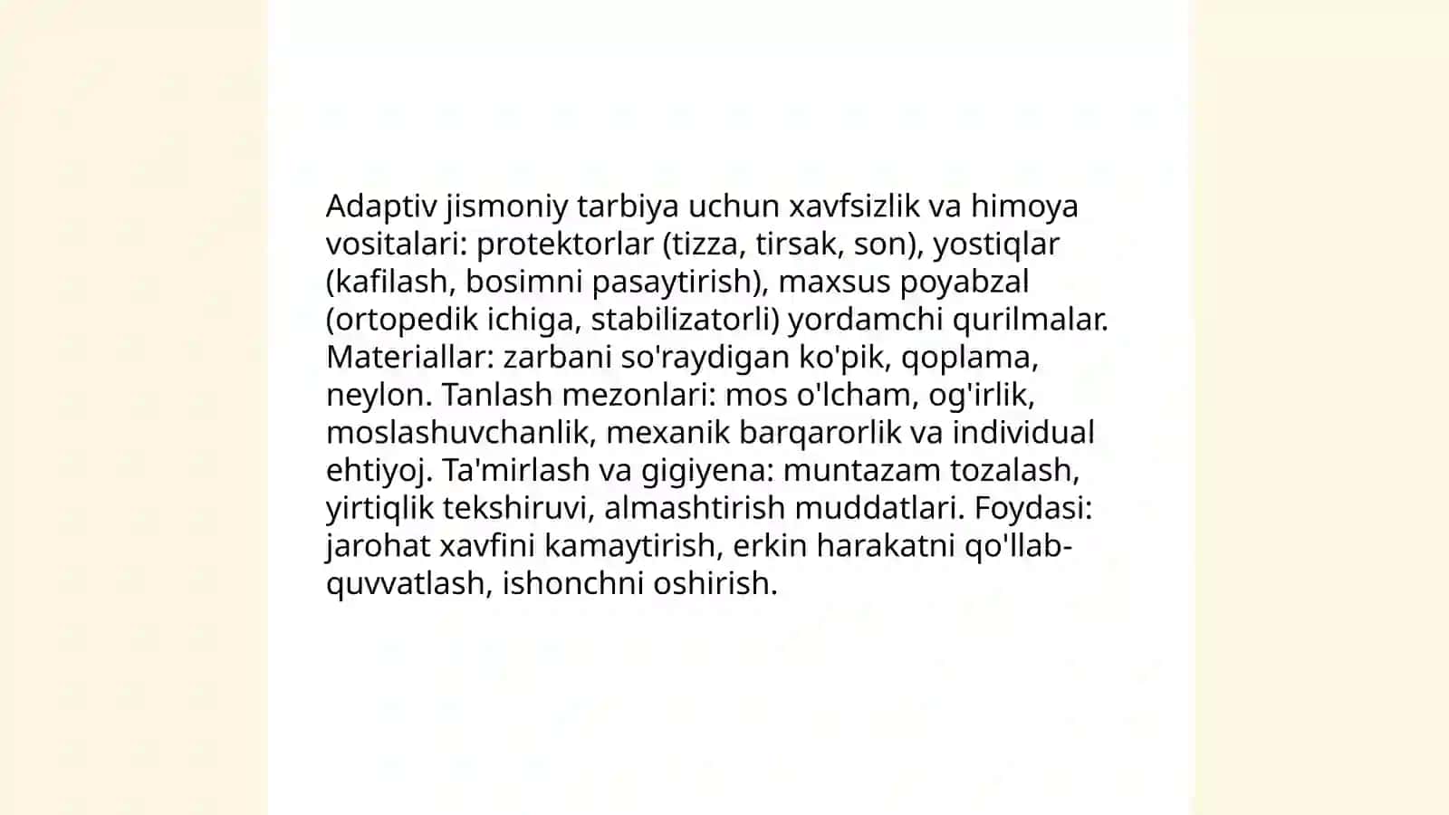 Adaptiv jismoniy tarbiyaning vositalariga tavsif 3