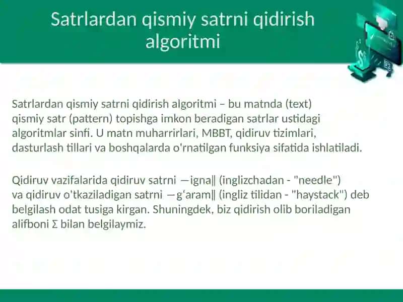 Satr algoritmlari. Satr masalalarini orientirlangan graf masalalariga olib kelish. 3
