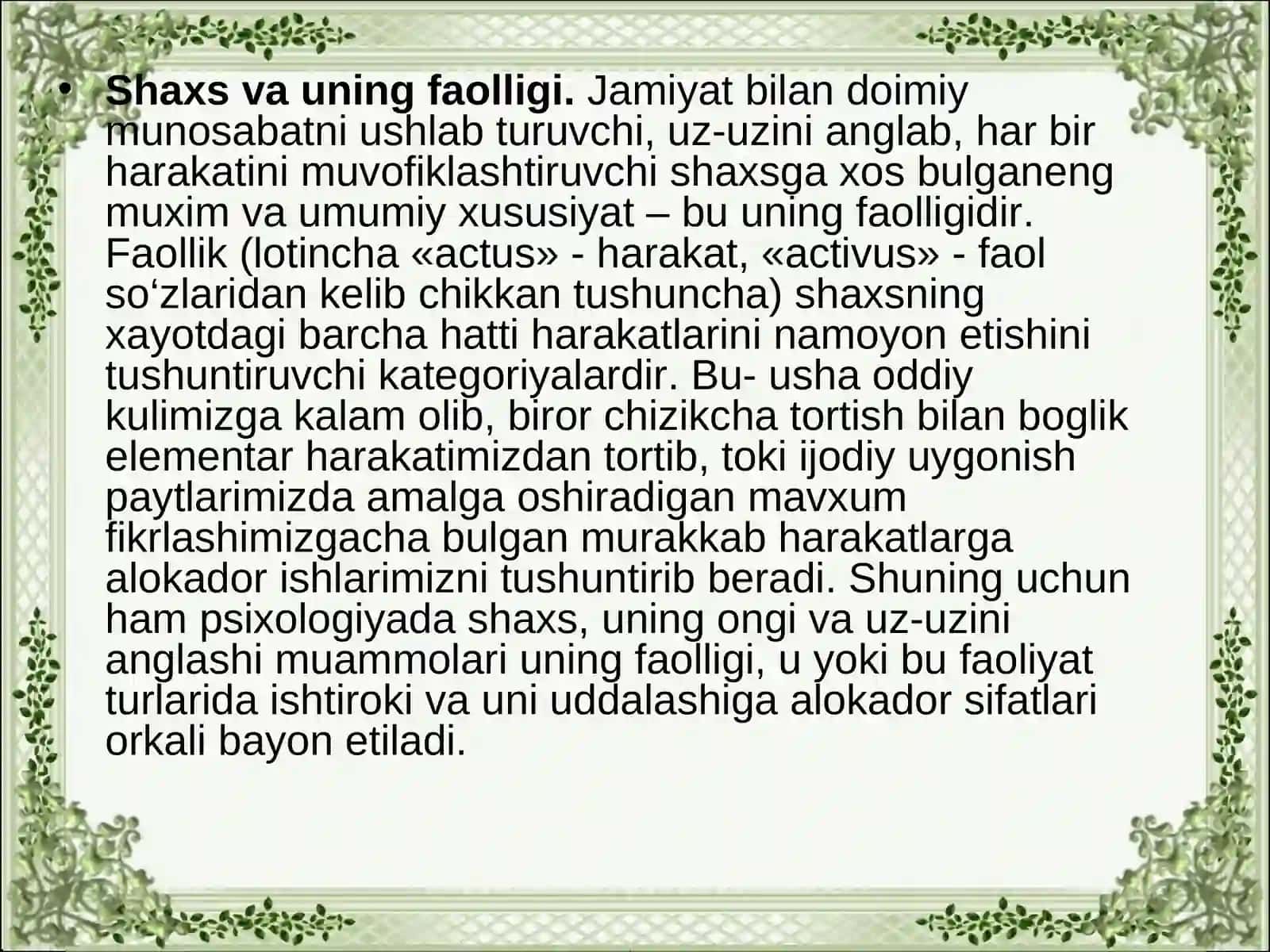 Rahmonova Umriniso Kamolovnaning Psixologik Maslahat va Kouching Taqdimoti 3