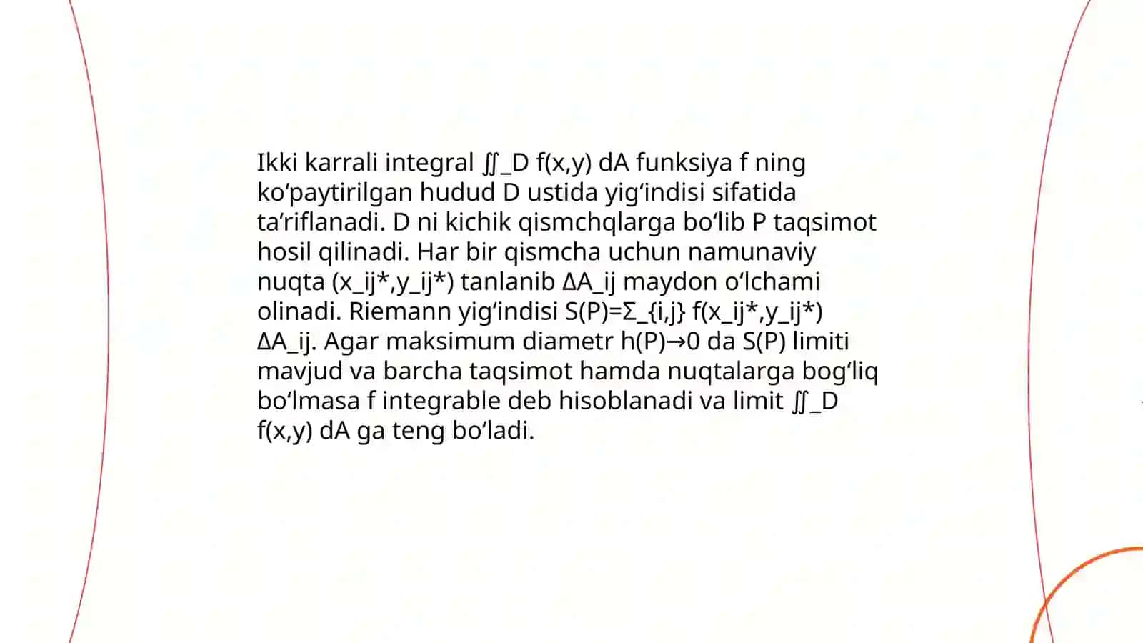 Ikki karrali integralni hisoblash usullari 3