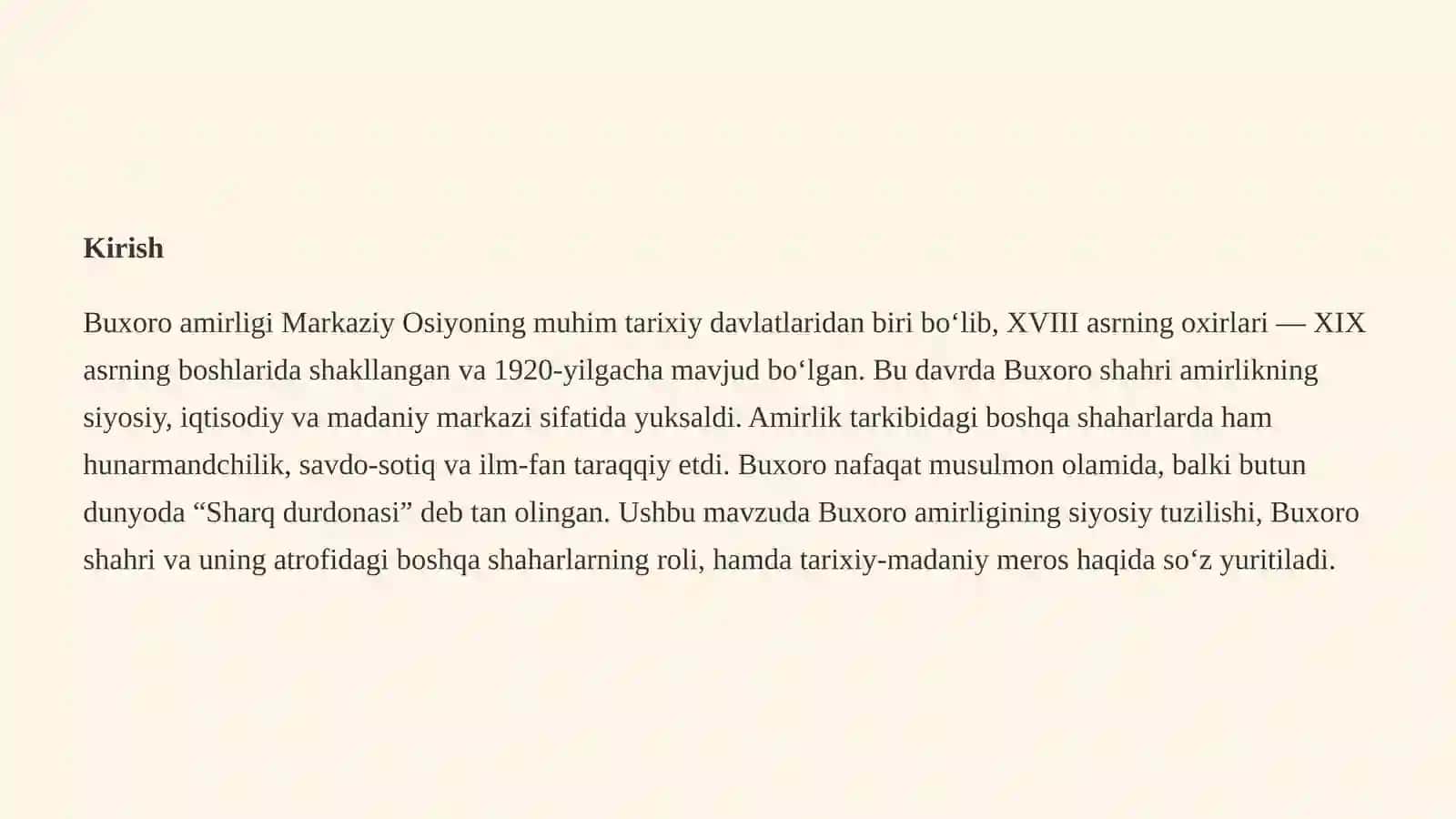 Buxoro amirligi va Buxoro shaharlarining tarixiy sayohati 3