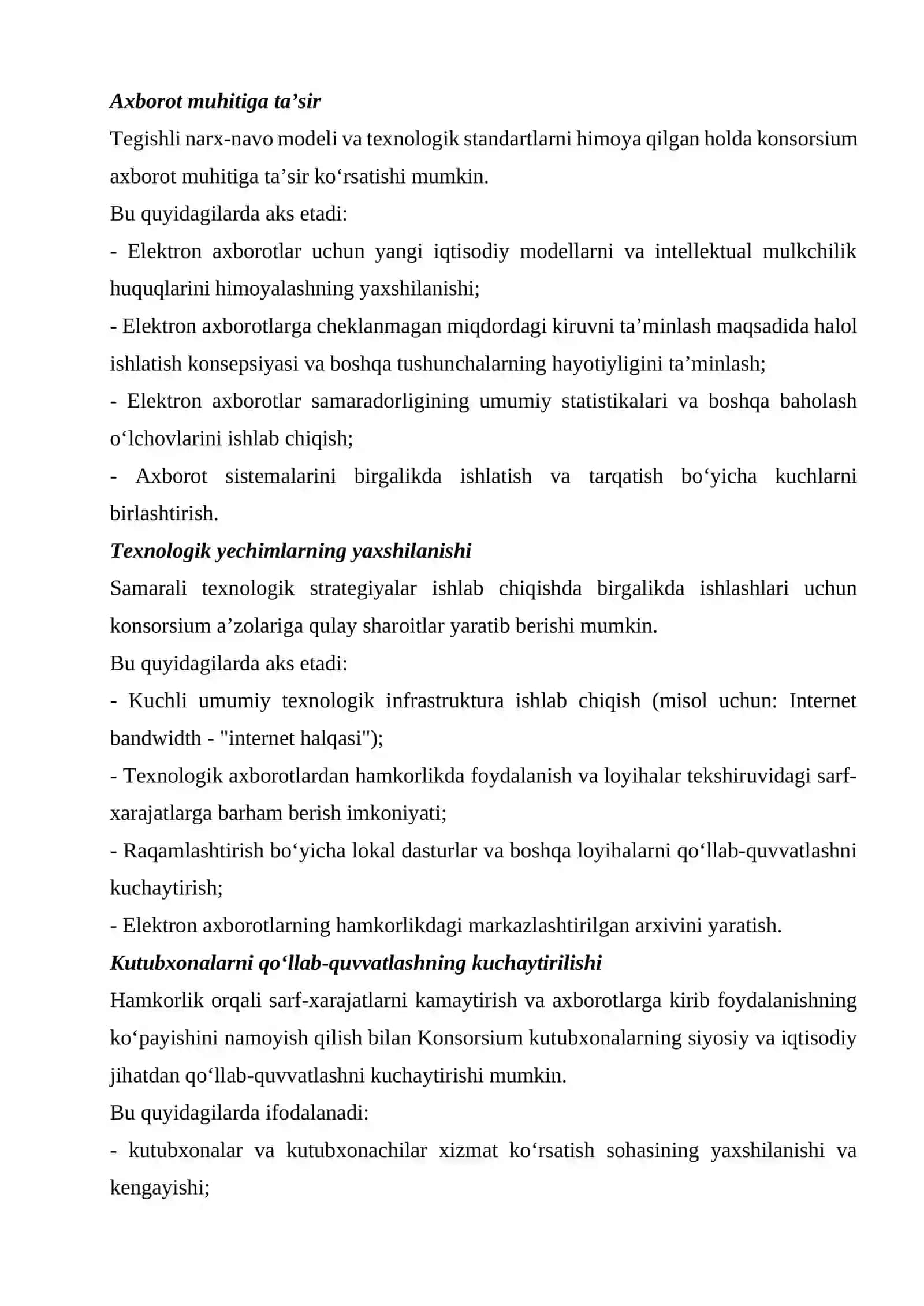 Kutubxona konsorsiumlarining maqsad va vazifalari, afzalliklari 3