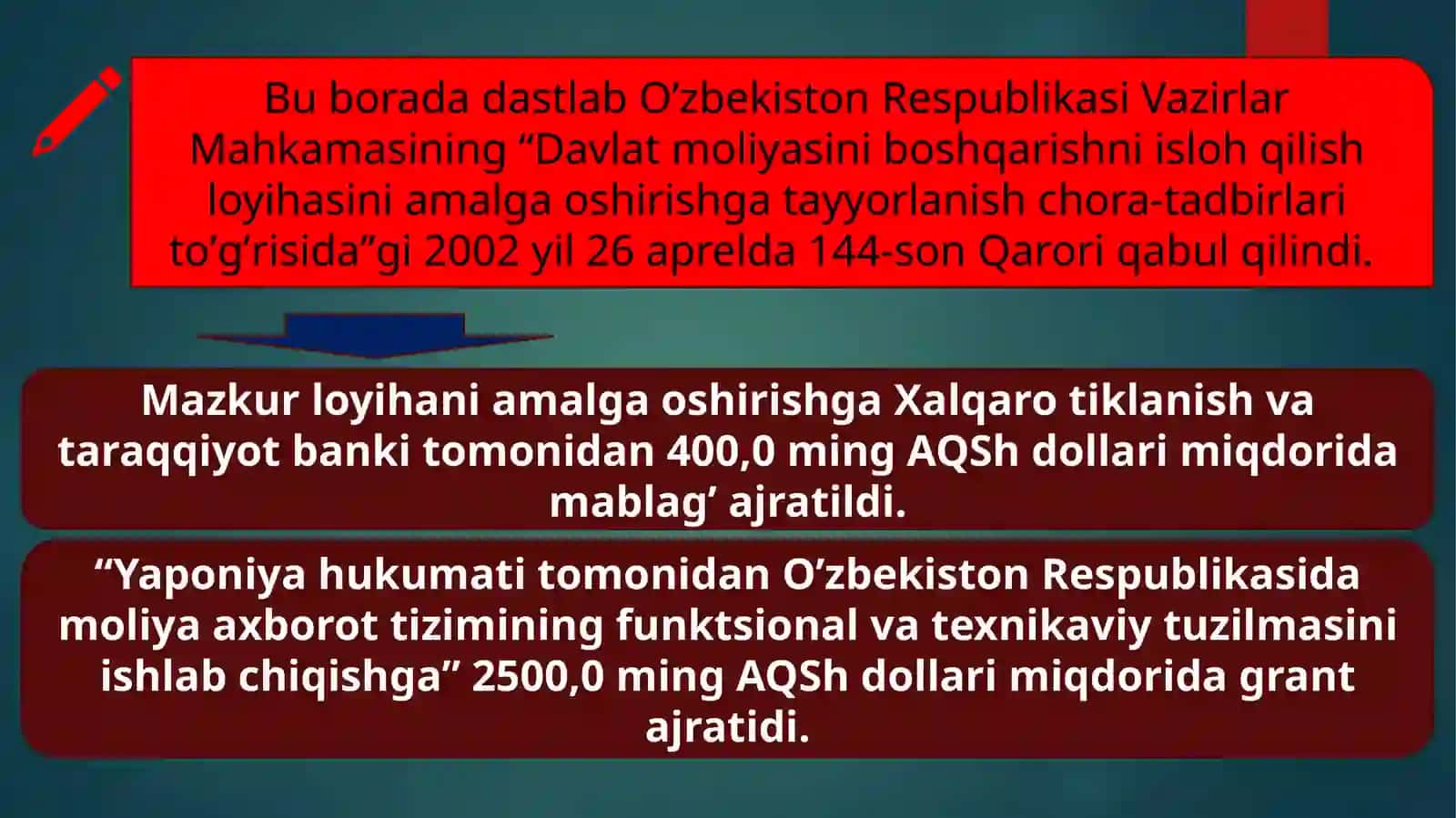 Davlat moliyasi boshqarishni islohoti 3