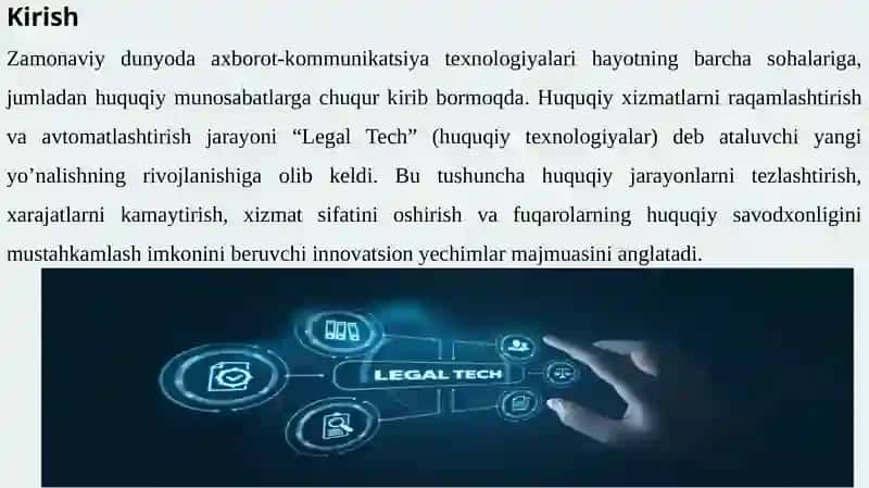"LEGAL TECH" axborot tizimi 3