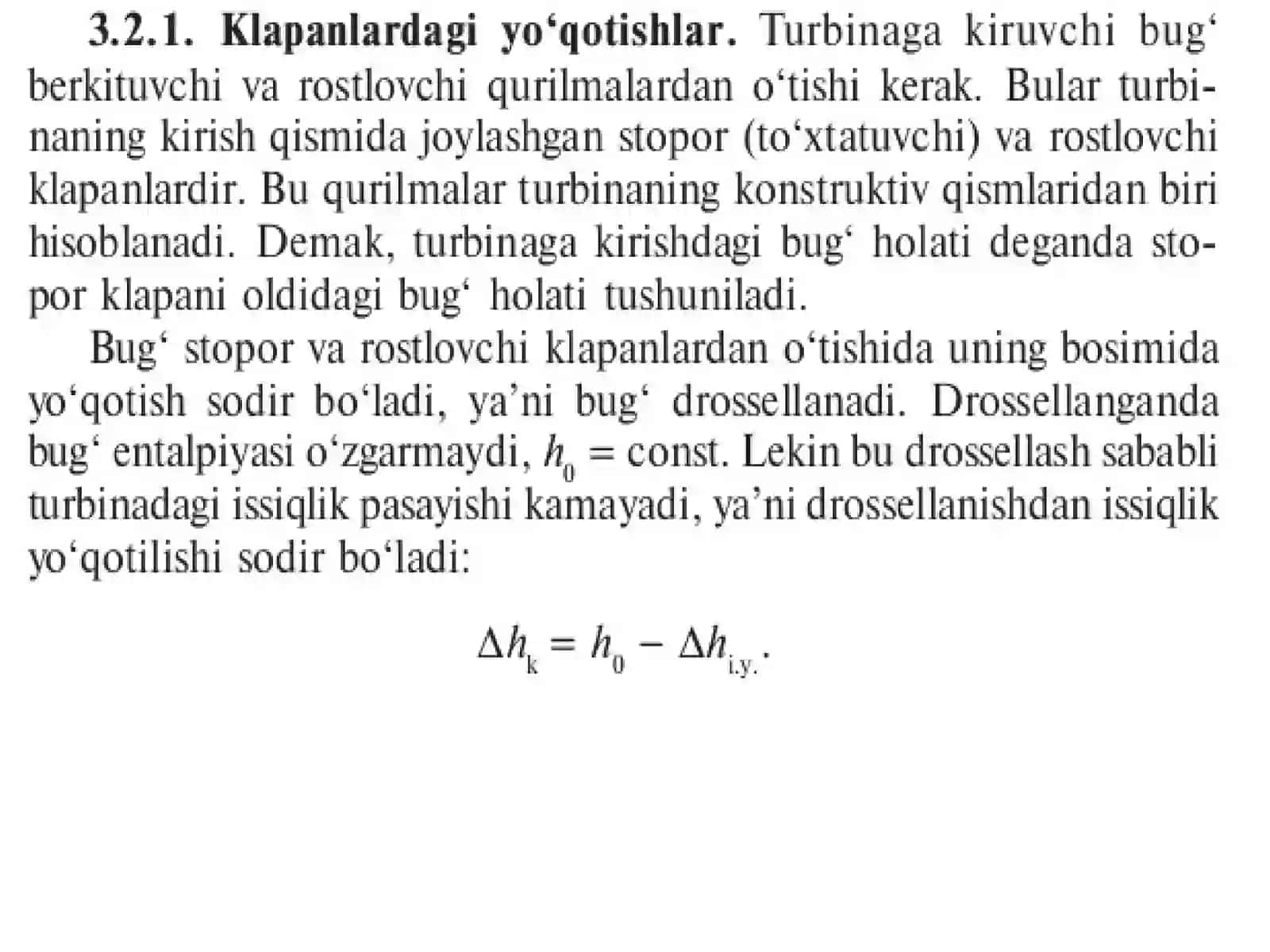 Turbina pogʻonalaridagi yoʻqotishlar. Ichki yoʻqotishlar 3