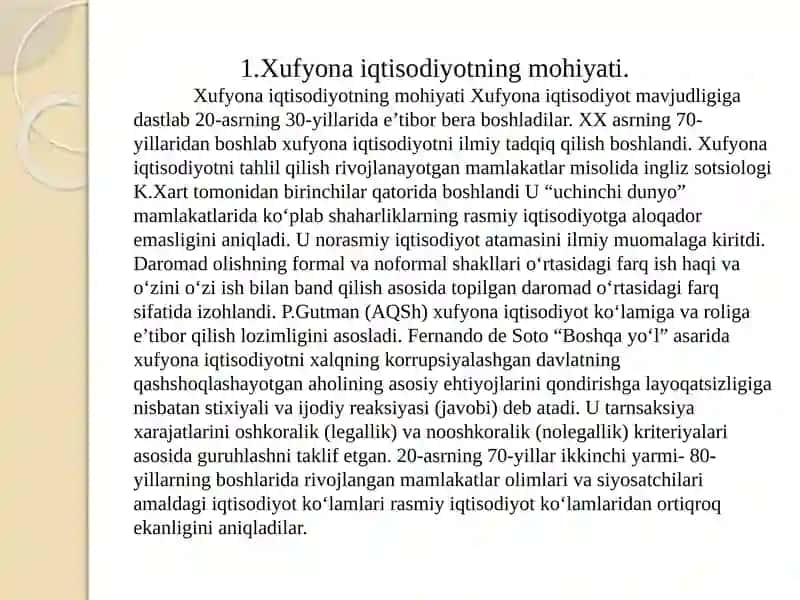 Xufyona iqtisodiyotning mohiyati va namoyon bo’lishning asosiy shakllari va sohalari 3