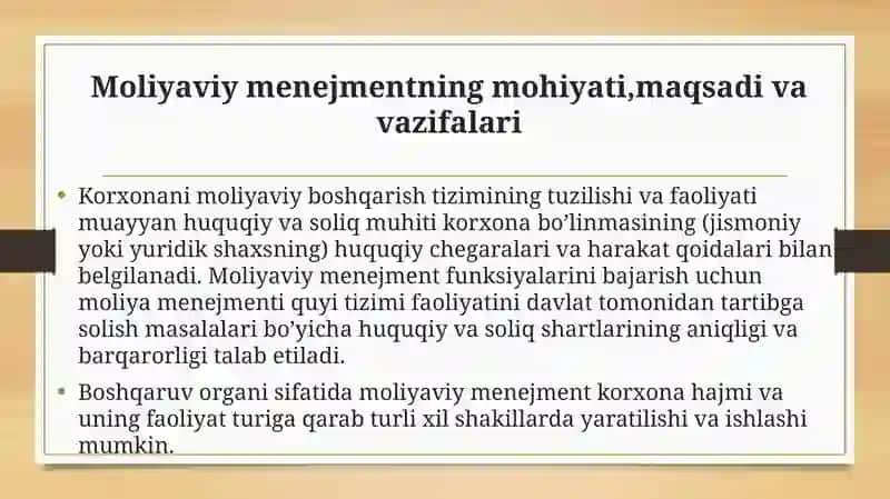Moliyaviymenejment 3