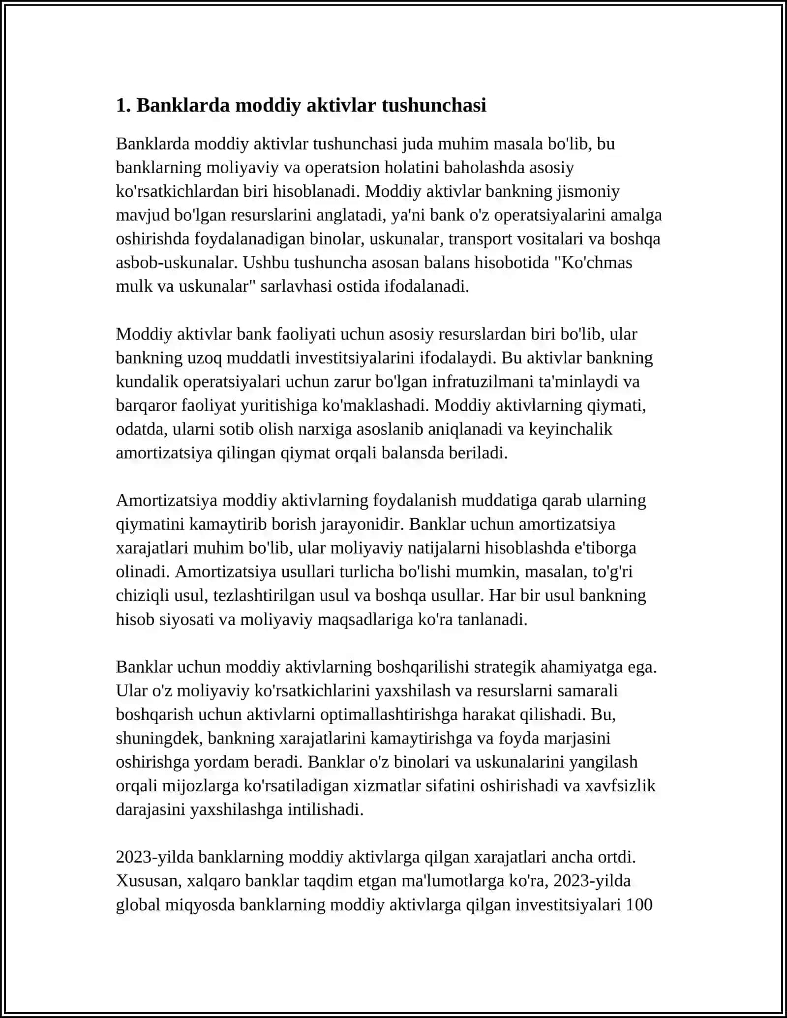 BANKLARDA MODDIY VA NOMODDIY AKTIVLAR HISOBI 3