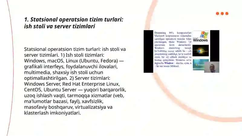 Statsional va mobil operatsion tizim turlari 3
